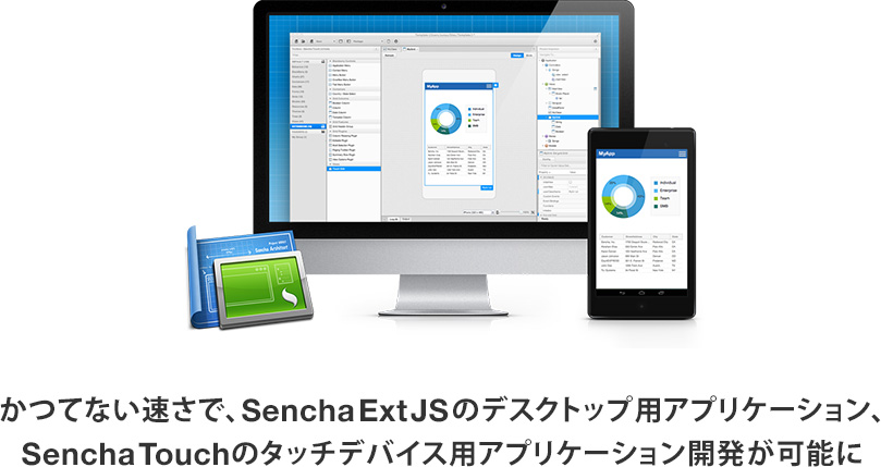 かつてない速さで、SenchaExtJSのデスクトップ用アプリケーション、SenchaTouchのタッチデバイス用アプリケーション開発が可能に